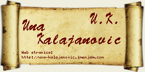 Una Kalajanović vizit kartica
